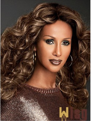 Long Curly Lace Front Brown 22 inch Fashionable Iman Wigs