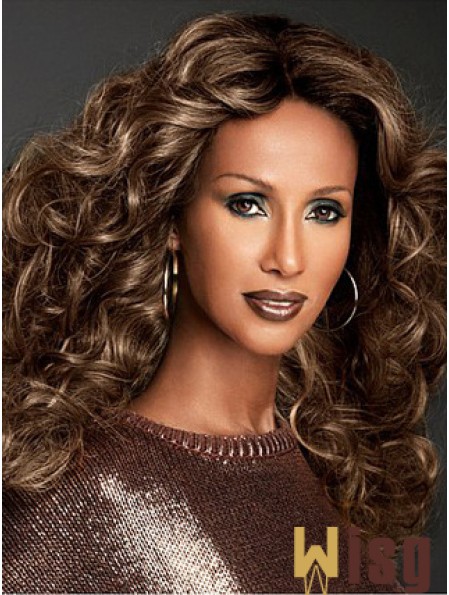 Long Curly Lace Front Brown 22 inch Fashionable Iman Wigs