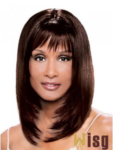 Auburn Shoulder Length Straight With Bangs Lace Front 14 inch Beverly Johnson Wigs