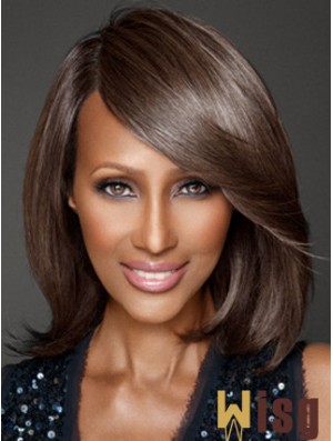 Shoulder Length Straight Lace Front Brown 12 inch Sassy Iman Wigs