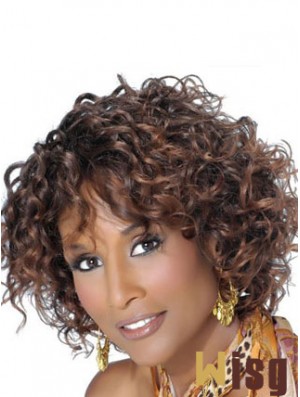 Brown Chin Length Curly With Bangs Lace Front 10 inch Beverly Johnson Wigs