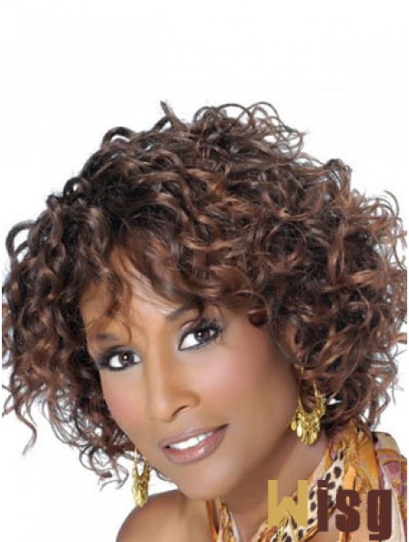 Brown Chin Length Curly With Bangs Lace Front 10 inch Beverly Johnson Wigs