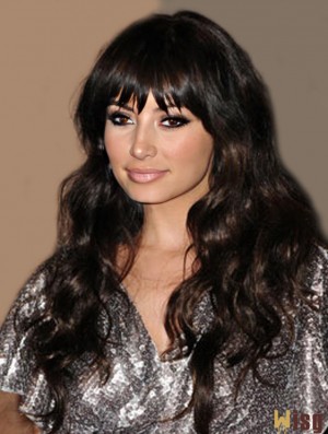 Gorgeous Black Long Wavy 26 inch With Bangs  Wigs