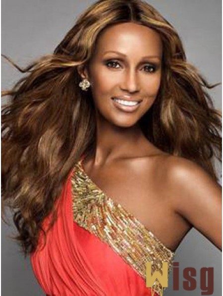 Long Wavy Lace Front Brown 22 inch Fashion Iman Wigs