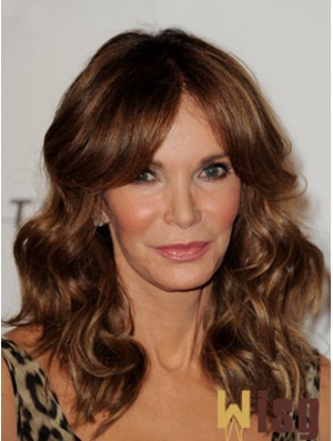 Long Wavy Layered Lace Front Brown Sleek 16 inch  Wigs