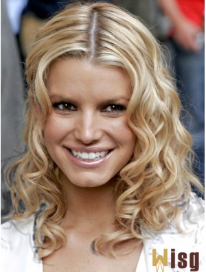 Wavy Lace Front Layered Shoulder Length Blonde Sassy Jessica Simpson Wigs