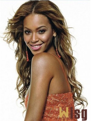 Brown Long Wavy Without Bangs Lace Front 22 inch  Wigs