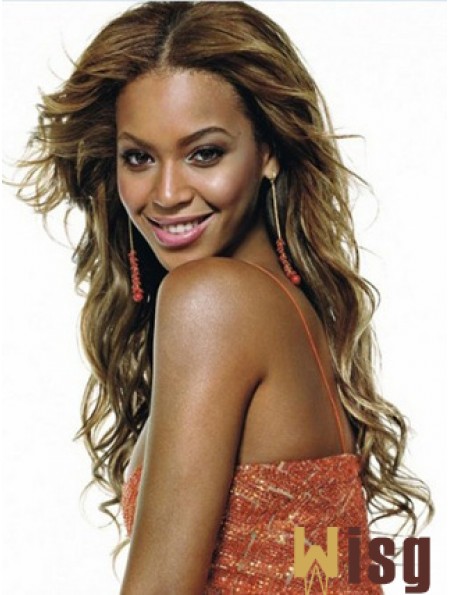 Brown Long Wavy Without Bangs Lace Front 22 inch  Wigs