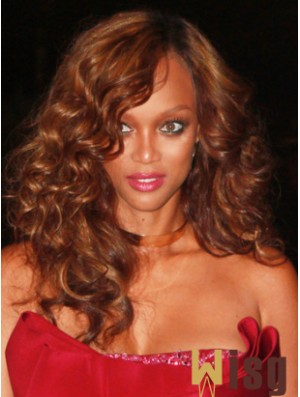 Auburn Curly Without Bangs Lace Front 18 inch Great Tyra Banks Wigs