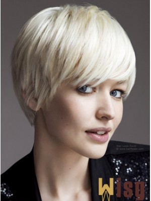 Monofilament Grey Short Straight 8 inch Soft Fashion Wigs