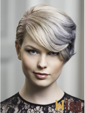 Lace Front Grey Short Wavy 8 inch Discount Fashion Wigs