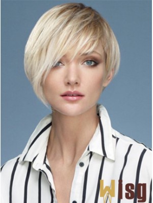 Capless Boycuts Short Straight 10 inch Platinum Blonde Sassy Fashion Wigs