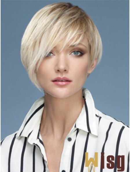 Capless Boycuts Short Straight 10 inch Platinum Blonde Sassy Fashion Wigs