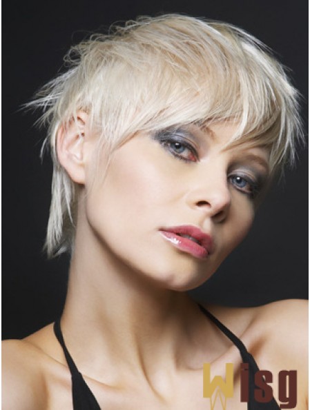 Lace Front Boycuts Short Straight 8 inch Platinum Blonde Ideal Fashion Wigs