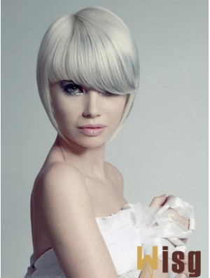 Capless Grey Short Straight 10 inch Hairstyles Fashion Wigs