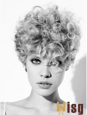 Capless Grey Short Curly 8 inch High Quality Fashion Wigs