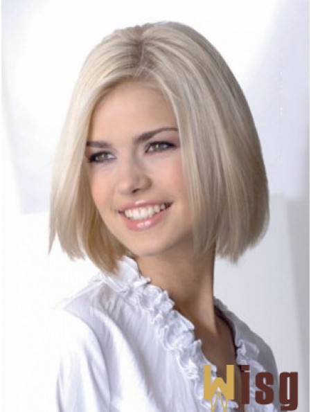 Full Lace Bobs Chin Length Straight 12 inch Platinum Blonde Sassy Fashion Wigs