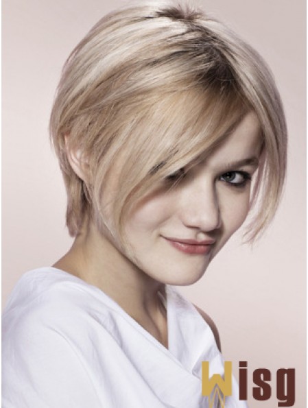 Capless Grey Short Straight 8 inch Blonde Fashion Fashion Wigs