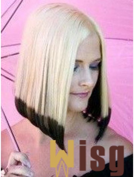 14 inch Ombre/2 Tone Chin Length Bobs Straight Good Lace Wigs