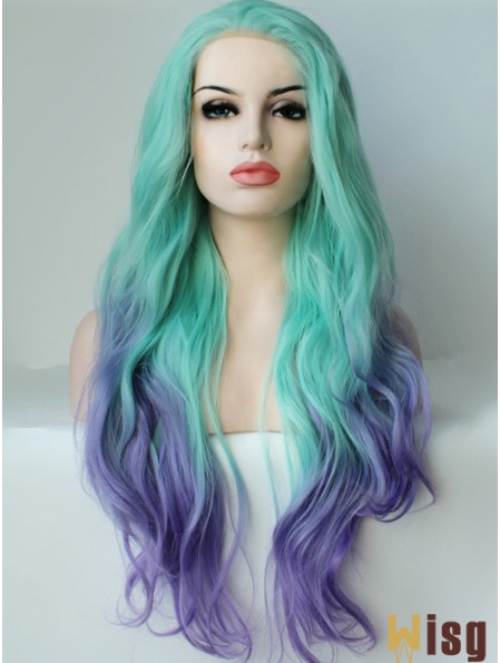 22 inch Ombre/2 Tone Long Without Bangs Wavy Ideal Lace Wigs