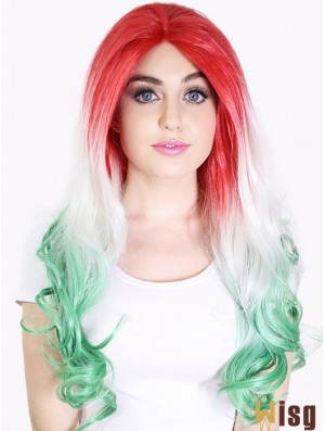 22 inch Ombre/2 Tone Long Without Bangs Wavy Perfect Lace Wigs