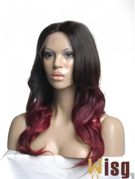 Long Ombre/2 Tone Wavy Without Bangs Good African American Wigs