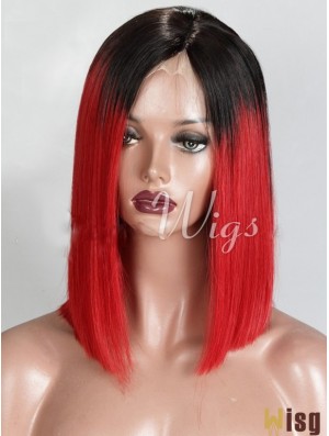 Chin Length Ombre/2 Tone Straight Bobs Discount African American Wigs