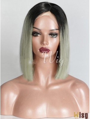 Chin Length Ombre/2 Tone Straight Bobs Suitable African American Wigs