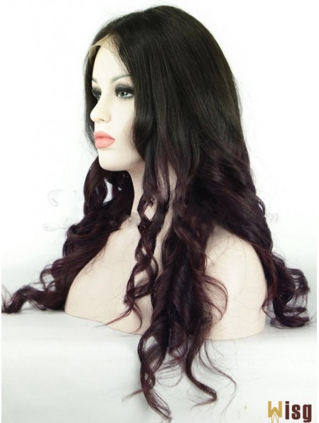 Long Wavy Without Bangs Full Lace 20 inch Flexibility Black Women Wigs