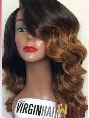 Ombre/2 Lale Front Wavy With Bangs Black Woman Looking For 100% Human Hair