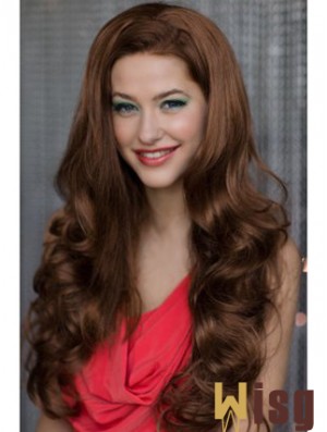 Long Wavy Auburn Soft Synthetic Half Wigs