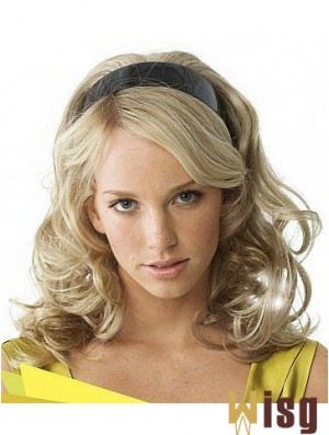 Long Wavy Blonde Gorgeous Synthetic Half Wigs