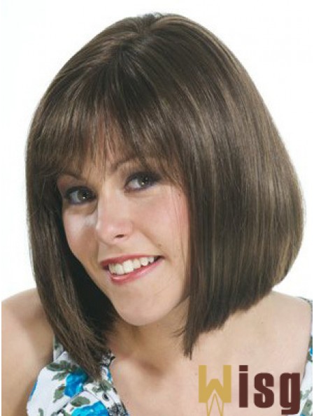 Brown Bob Wig UK With Capless Straight Style Chin Length