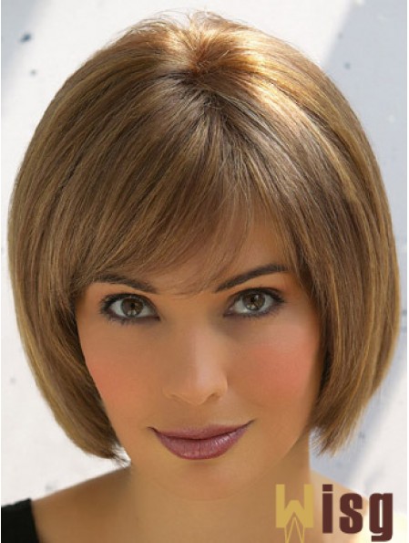 Trendy Brown Remy Human Hair Straight Hair Wigs Online