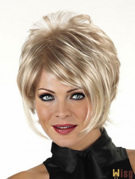 Fashion Blonde Short Wavy Capless  Layered Wigs Online For Women