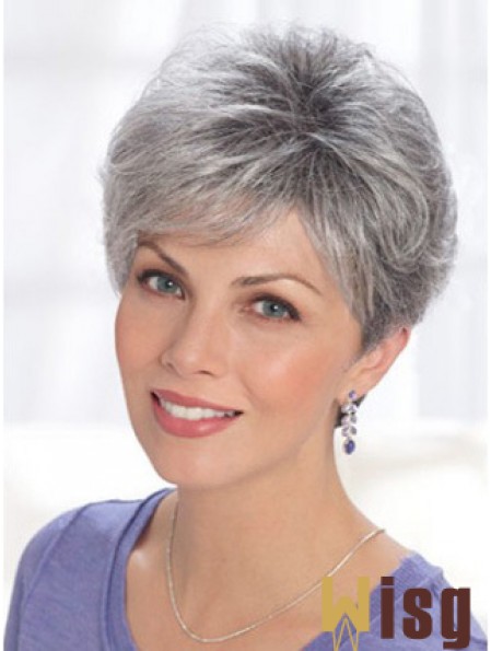 Straight Lace Front 8 inch Online Short Grey Wigs