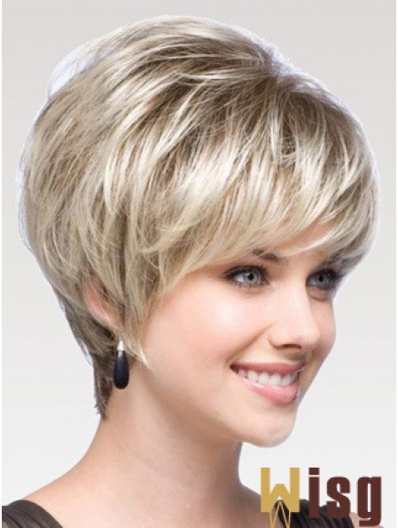 Capless Straight Layered Short 8 inch Modern Human Hair Wigs