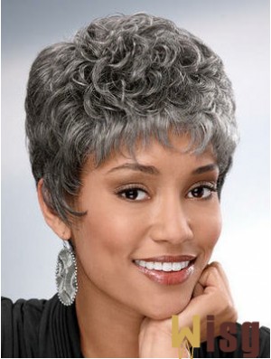 Synthetic Short Curly Capless Elderly Lady Wigs