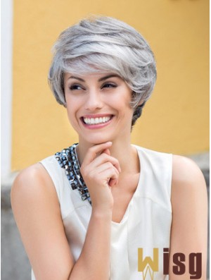 Wavy Lace Front 8 inch Top Short Grey Wigs