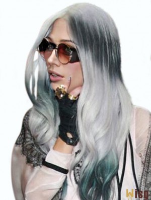 Fashionable Long Wavy 20 inch Synthetic Grey Wigs