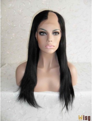 Sleek Black Long Straight U Part Wigs