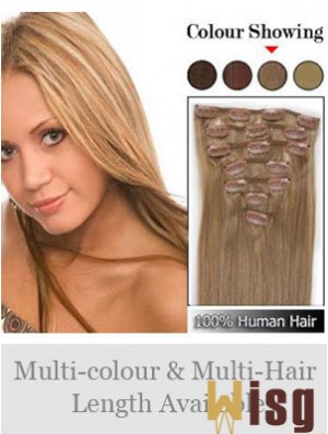 Soft Blonde Straight Remy Human Hair Clip In Hair Extensions