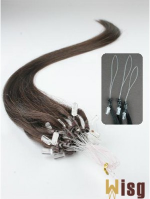 Exquisite Brown Straight Micro Loop Ring Hair Extensions