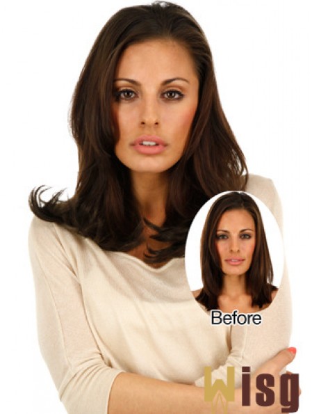 High Quality Brown Straight Remy Human Hair Clip In Hair Extensions