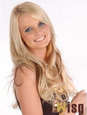 Affordable Blonde Curly Remy Human Hair Clip In Hair Extensions