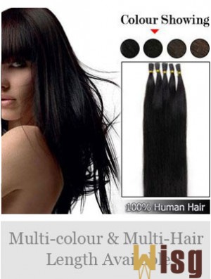 Black Straight Stick/I Tip Hair Extensions