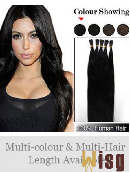 Black Straight Stick/I Tip Hair Extensions