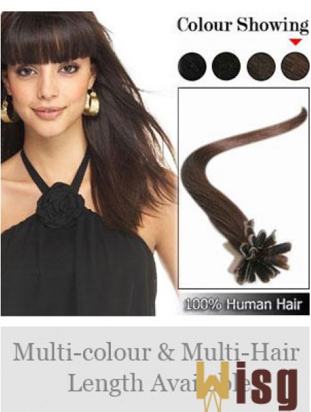 Brown Straight High Quality Nail/U Tip Hair Extensions