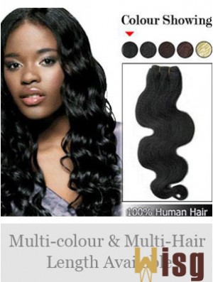 Wavy Remy Human Hair Black Amazing Weft Extensions