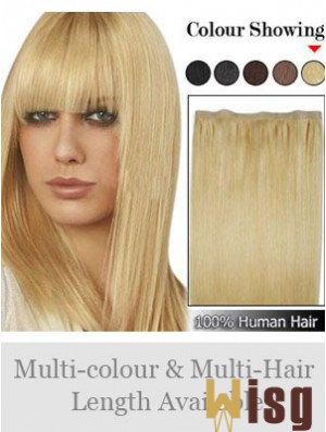 Straight Remy Human Hair Blonde Suitable Weft Extensions